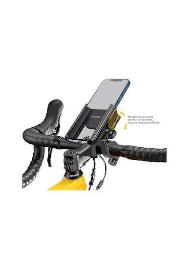 İmpact Klemmp Qr Mandallı Tek Elle Kullanım Telefon Tutucu Siyah