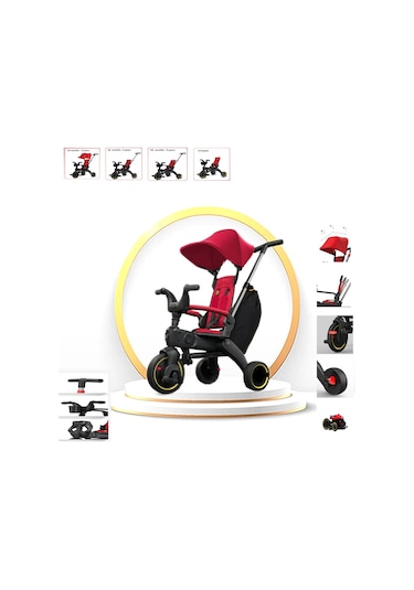 Maxi Taxi Trike Plus F3 Ebeveyn Kontrollü Katlanır Bisiklet Krmzı