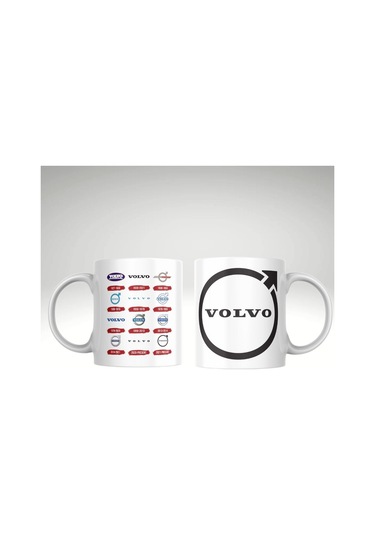 Applucky Volvo Logo Tarihçesi Baskı Kupa Bardak Beyaz