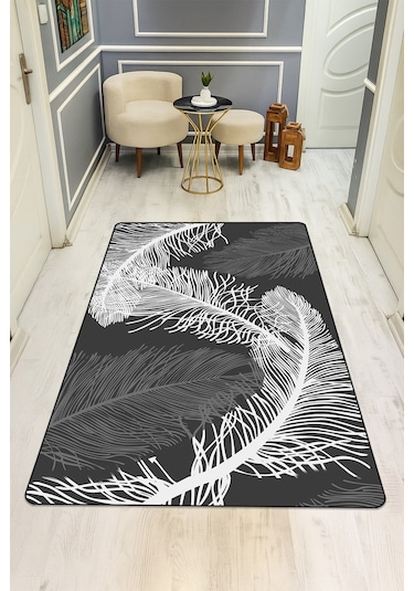 Modern Desenli Dijital Baskı Kaymaz Taban Halı H0957 Renkli