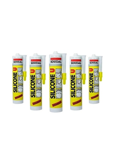 5 Adet Soudal Beyaz Silikon 280 Gr