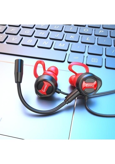 Telefon pc İçin G31 L Şekilli 3.5 MM Dinamik Kablolu Kulak İçi Oyun Kulaklığı