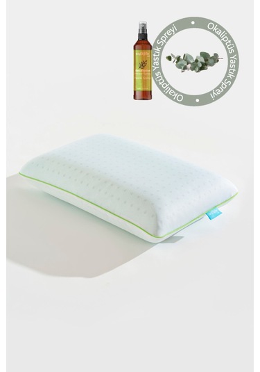 Aroma Terapi Okaliptüs Visco Yastık Ve Yastık Spreyi Beyaz
