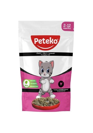 Peteko Pouch Jelly Kitten Tavuklu Yavru Kedi Konserve 85 G