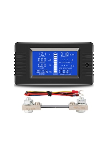 Butu Dc 0-200v Gerilim Akım Akü Test Cihazı, Özellik: 100a Şantlı Pzem-015