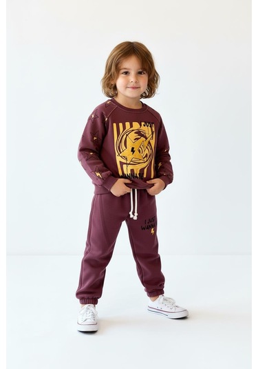 I Just Wanna Be Baskılı 2li Takım Bordo