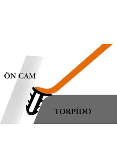 Araç Torpido Göğüs Konsol Ön Cam Arası Fitil Ses Yalıtım Fitili 1