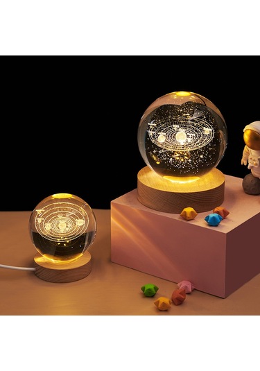Xindoker Satürn 3d Lazer İç Gravürlü Kristal Top 6cm + Beyaz Taban, Sıcak Işık, Öğrenci Mezuniyet Hediyesi, Dekoratif Gece Lambası Gösterildiği Gibi