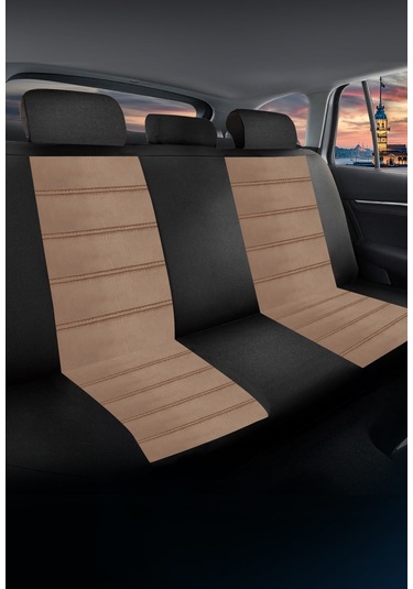 Pandami Oto Koltuk Kılıfı, Tam Set, Tay Tüyü / Taba