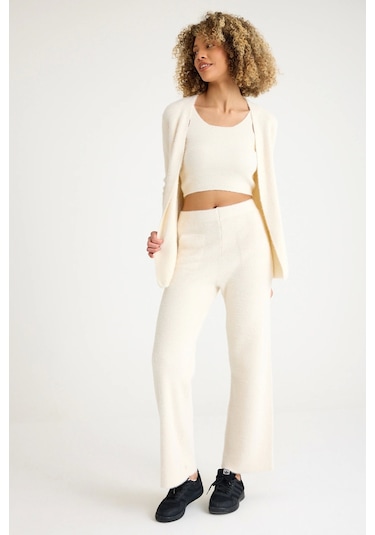 Allys Pantolon-crop-hırka Takım Kırık Beyaz
