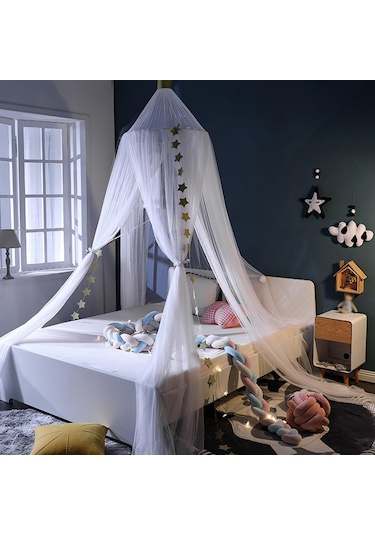 Suntek Çocuklar Prenses Oyun Çadırı Bebek Odası Kale Yatak Beyaz