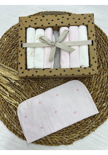 Desenli Penye Bebek Ağız Mendili 7'li 2025 Mö101