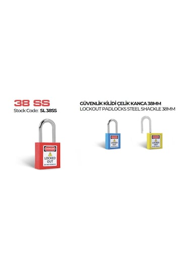 Eked Güvenlik Kilidi Bbu Loto Sl38ss Çelik Kanca 38mm