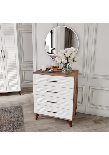 Paris 6 Komple Mdf Atlantik Çam-beyaz Yatak Odası