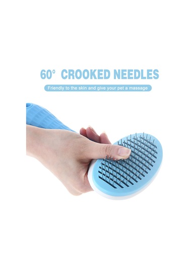 Lemestar Kedi Köpek Saç Tarayıcı - Tek Tuşla Tüy Temizleme - Kalın İğne - Mavi - Bakım & Güzellik Aracı