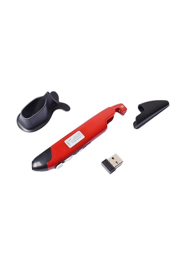 Homyl 2.4ghz Optik Kablosuz Kalem Fare Usb Alıcı Kırmızı
