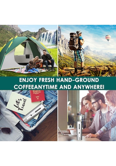 Wezone Elle Döndürülür Fincan Kahve Değirmeni, Farklı Eşik Ayarları İnce-orta-kalın İle Elle Zeytinyağı, Biber, Baklagiller Değirmen Diğer