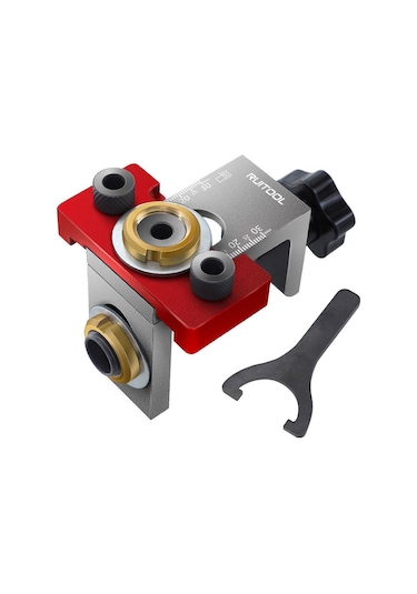 Sones 3'ü 1 Arada Delme Konum Belirleyici Yuvarlak Ahşap Konnektörler Açık Makine Konum Belirleyici Monomer + Somun Anahtarı