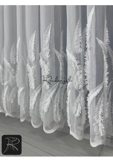 Tül Perde Brillant Marka Püsküllü Etek Geniş İşleme Bakpüs Desen Püskül3