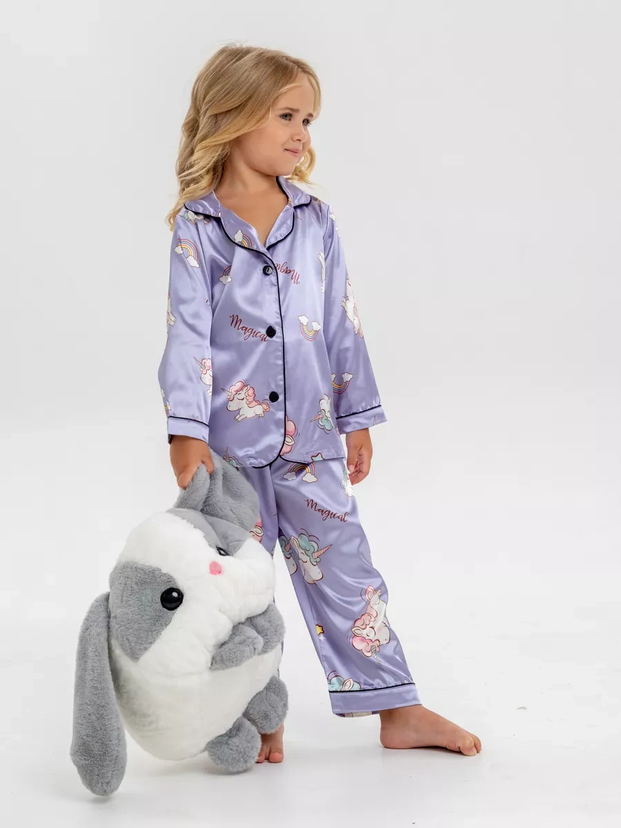 Milaeva Kids Çocuklar İçin İpek Pijama Takımı 170068594 Leylak