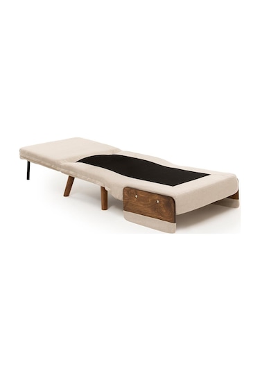 Pafu Cosmo Tekli Katlanır Yataklı Koltuk - Keten Krem Krem