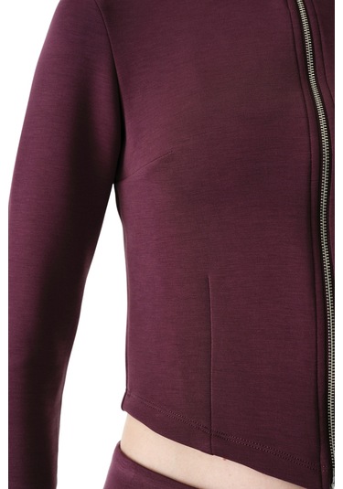 Penti Bordo Fermuarlı Bisiklet Yaka Modal Sweatshirt