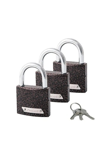 Avers Tek Anahtarlı Askılı Kilit 3'lü Set 159717350