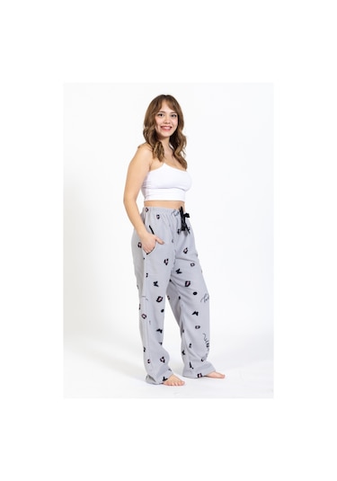 Kadın Polar Kışlık Eşofman Alt Waynap Polar Alt- Gri