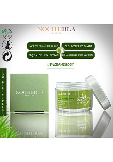 Nochebla Cosmetics Aloe Vera Özlü Nemlendiricili El ve Vücut Kremi 100 ML