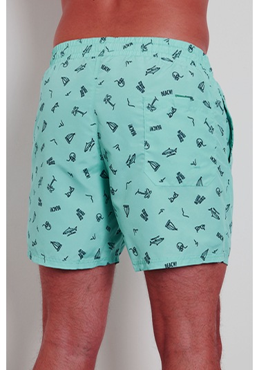 Enrico Ferry Erkek Aqua Hızlı Kuruyan Baskılı Deniz Şortu Edy2590 Aqua
