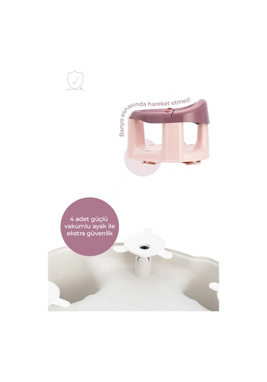 Babyjem Önden Açılır Banyo & Mama Oturağı Mürdümm Çok Renkli