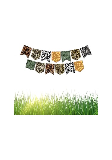 Safari Konsept Zikzak Banner Doğum Günü Dekorasyon Banner