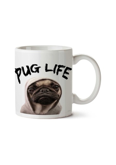 Pug Life İki Tarafı Baskılı Kupa Bardak Çok Renkli