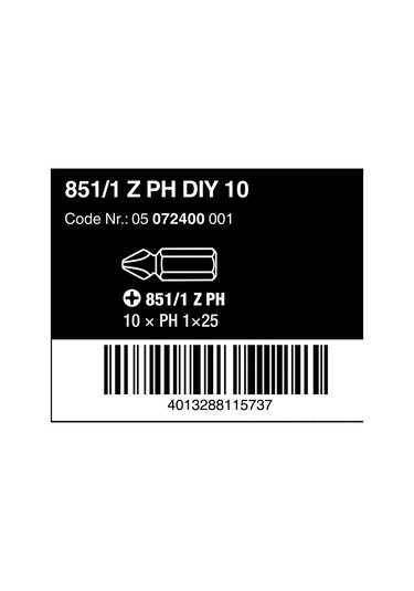 Wera 851/1 Z Yıldız Bits Uç 25mm Ph2 10 Adet 05072401001