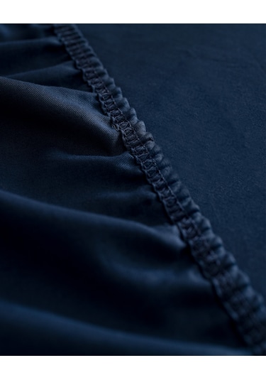 Ciel Tek Kişilik Plus %100 Pamuk Lastikli Saten Çarşaf - Lacivert 8684427179369 Çok Renkli