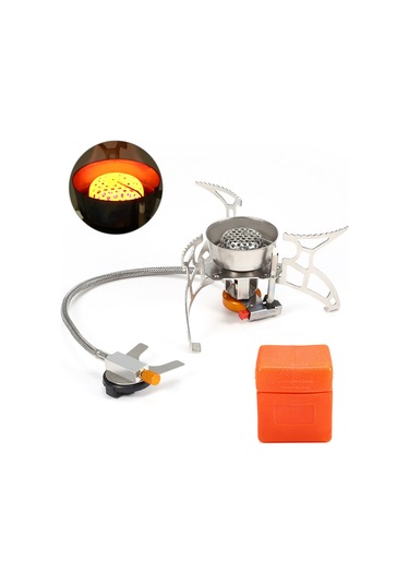 Maiyame Lixada Taşra Çalışır Çelik Kompakt Kamp Ocağı - Uzun Gaz Tankı Bağlantısı Ve Honeycomb Isıtıcı Kafa Çok Renkli