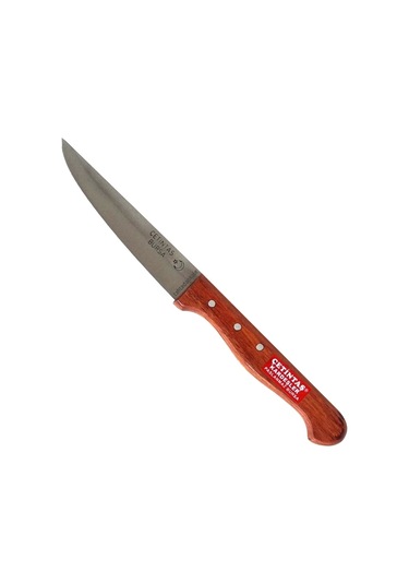 Çetintaş Paslanmaz Bursa Sebze Bıçağı 12 Cm, Ahşap Gül Sap Çok Renkli