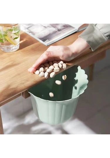 Tongxida Çok İşlevli Asılı Mutfak Çöp Kutusu Bahçe Çiçek Masaüstü Çöp Kutusu Siyah Siyah