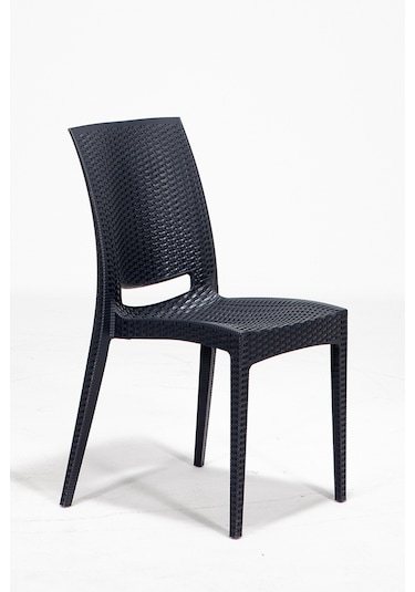 6 Adet Rattan Antrasit Sandalye / Balkon-Bahçe-Teras Antrasit