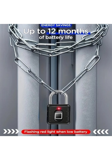 Meridiangoods Akıllı Parmak İzi Kilit Metal Gövde Ip67 Su Geçirmez Pilsiz Bagaj Kiliti