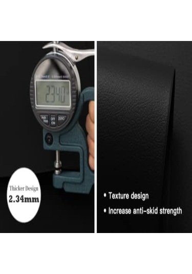 Geeroyoo Vinjiasin - 8 Adet Siyah Sentetik Deri Masa Örtüsü, Isıya Dayanıklı, Su Geçirmez, Kolay Temizlenir, İç Ve Dış Mekan Kullanımı İçin Uygun Siyah