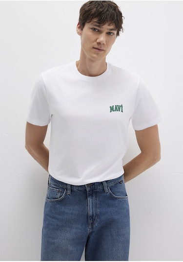 Mavi - Mavi Logo Baskılı Beyaz Tişört 0611714-620 Beyaz