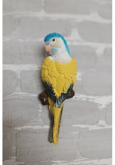 2 Adet Sarı El Boyaması Muhabbet Kuşu Duvar Balkon Bahçe Süsü