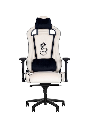 Pro Ayak Uzatmalı Kol Pedli Maximus Beyaz Oyuncu Koltuğu -3 Beyaz