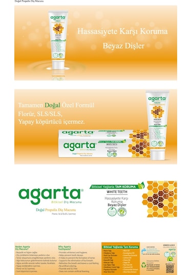 Agarta Doğal Propolis Özlü Diş Macunu 100 ML