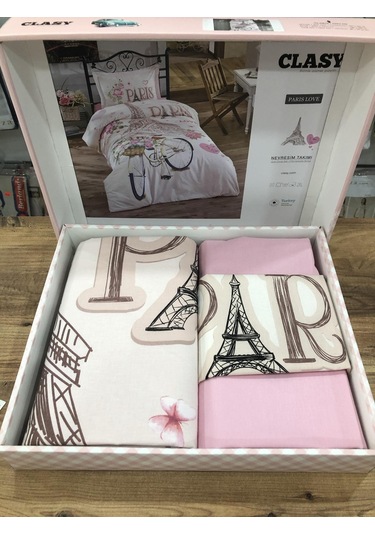 Clasy Tek Kişilik Ranforce Nevresim Takımı Paris Love (236967533)