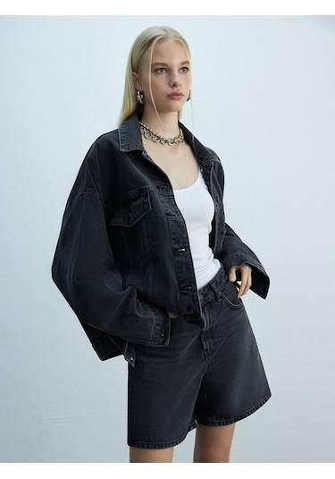 Ltb Celıa L Oversızed Jean Ceket 010096124316047 55799 Koyu Gri