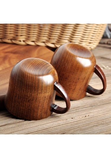 Mufunye Eko-friendly Ahşap Kupa, Ergonomik Kollü, Sürdürülebilir Malzeme, Kahve Ve Sıcak İçecekler İçin, Ticari Toplu Satış Diğer