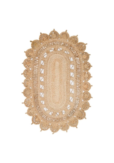 Eko Halı Solo Jüt Ca-109 Natural Oval Dekoratif Jüt Kilim Bej