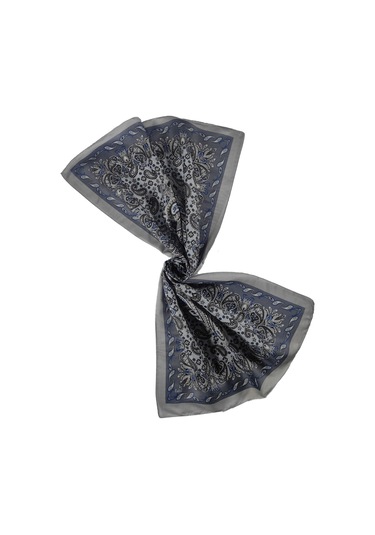 Enba Etnik Desenli Soft Pamuklu Şal 75x190 Cm Gümüş - Gri